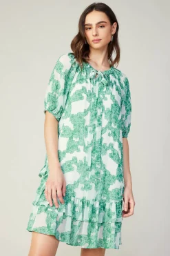 Current Air Abstract Motif Mini Dress DEEPMINT Clearance