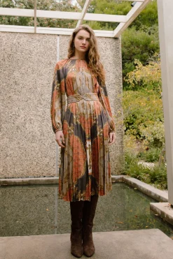 Current Air Adelaide Midi Dress BROWNMLT Best
