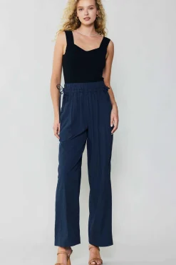 Current Air Adjustable Waist Pants NAVY Fashion