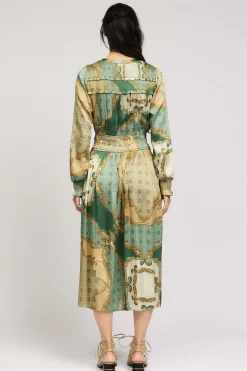 Current Air Aida Smocked Midi Dress OLIVEMLT Hot