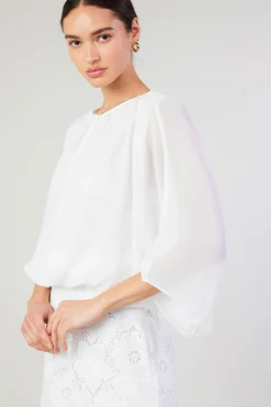 Current Air Alessia Dolman Sleeved Blouse WHITE Discount