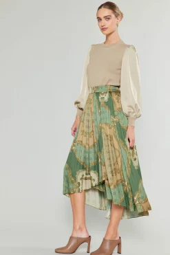 Current Air Asymmetrical Vintage Print Skirt OLIVEMLT Best