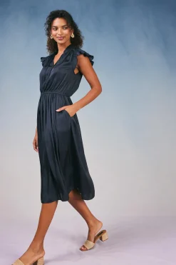 Current Air Audrey Midi Dress BLACK Discount