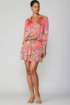 Current Air Aurelie Floral Mini Dress BRINKPINK Clearance