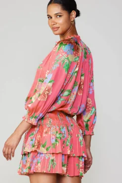 Current Air Aurelie Floral Mini Dress BRINKPINK Clearance