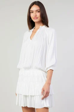 Current Air Aurelie Pleated Mini Dress WHITE Fashion