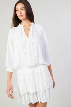 Current Air Aurelie Pleated Mini Dress WHITE Fashion