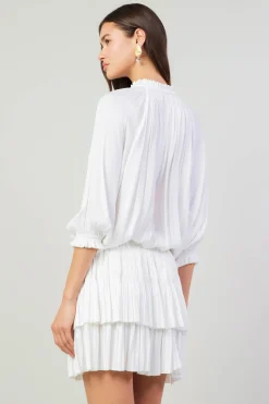 Current Air Aurelie Pleated Mini Dress WHITE Fashion