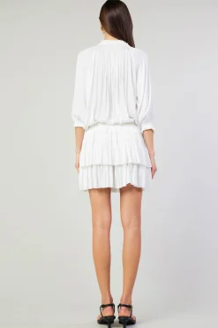 Current Air Aurelie Pleated Mini Dress WHITE Fashion