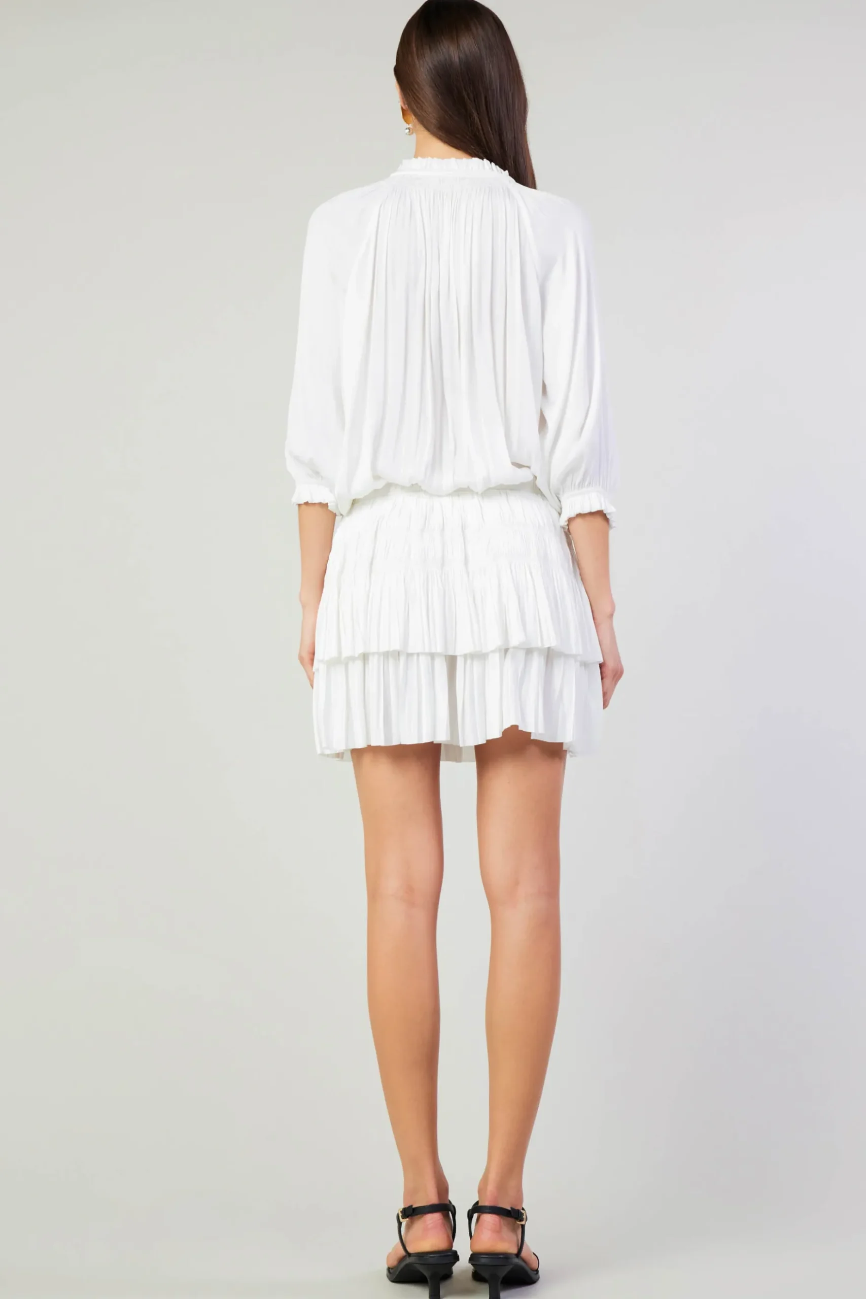 Current Air Aurelie Pleated Mini Dress WHITE Fashion