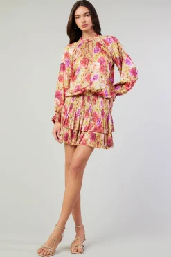 Current Air Aurelie Rose Mini Dress YELLOWREDMLT Discount