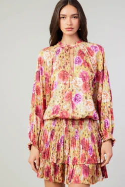 Current Air Aurelie Rose Mini Dress YELLOWREDMLT Discount