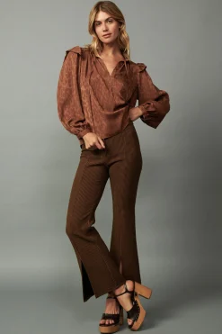 Current Air Autumn Puff Sleeve Blouse CARAMEL Discount