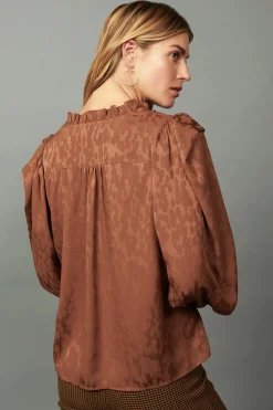 Current Air Autumn Puff Sleeve Blouse CARAMEL Discount