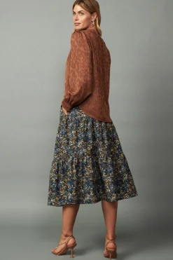 Current Air Autumn Split Neck Blouse CARAMEL Online