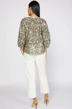 Current Air Baroque Floral Raglan Blouse BLACKFLORAL New