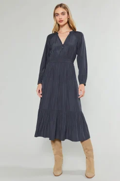 Current Air Belle Midi Dress CHARCOAL Best