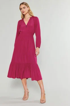 Current Air Belle Midi Dress DEEPFUCHSIA Clearance