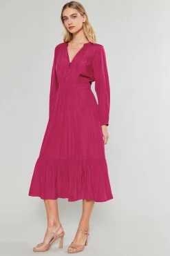 Current Air Belle Midi Dress DEEPFUCHSIA Clearance