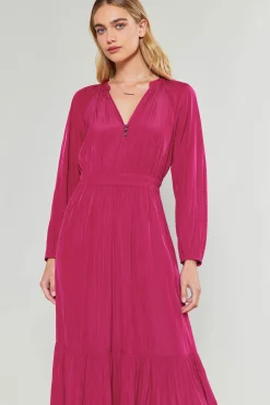 Current Air Belle Midi Dress DEEPFUCHSIA Clearance