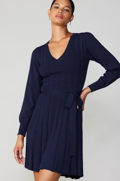 Current Air Belted Knit Mini Dress NAVY Sale