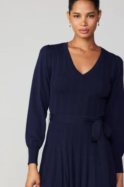 Current Air Belted Knit Mini Dress NAVY Sale