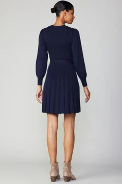 Current Air Belted Knit Mini Dress NAVY Sale