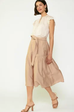Current Air Belted Midi Skirt SAND Sale