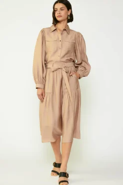Current Air Belted Midi Skirt SAND Sale