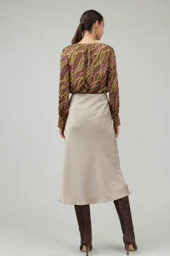 Current Air Bias Midi Skirt LATTE Outlet