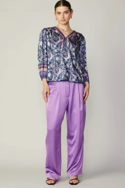 Current Air Border Print Paisley Top INDIGOFLORALMLT Online