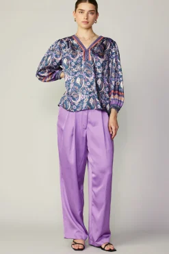 Current Air Border Print Paisley Top INDIGOFLORALMLT Online