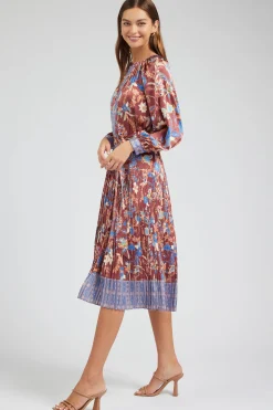 Current Air Botanical High Neck Dress CHESTNUTMLT Clearance