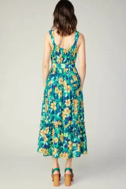 Current Air Botanical Tiered Ruffle Dress YELLOWFLORALMLT Best
