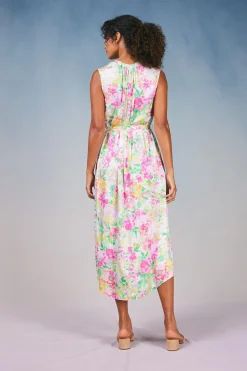 Current Air Botanical Watercolor Midi Dress PINKMLTFLORAL Sale