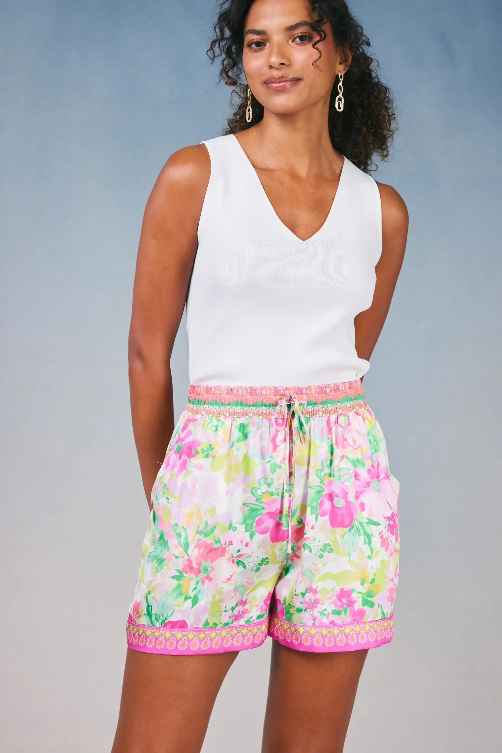Current Air Botanical Watercolor Shorts PINKMLTFLORAL Fashion