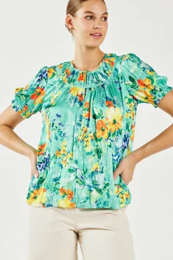 Current Air Brooklyn Crinkle Top AQUA Sale