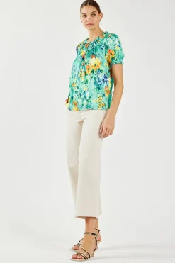 Current Air Brooklyn Crinkle Top AQUA Sale