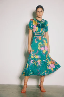 Current Air Brooklyn Floral Midi Dress GREENFLORAL Hot