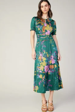 Current Air Brooklyn Floral Midi Dress GREENFLORAL Hot