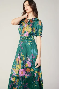 Current Air Brooklyn Floral Midi Dress GREENFLORAL Hot