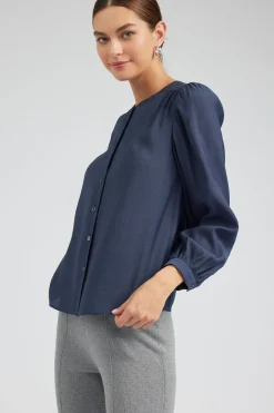 Current Air Buttoned Blouse SLATENAVY Sale