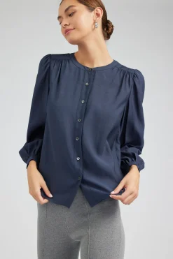 Current Air Buttoned Blouse SLATENAVY Sale