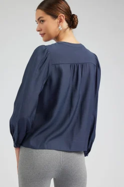 Current Air Buttoned Blouse SLATENAVY Sale