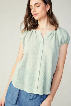 Current Air Buttoned Cotton Blouse LIGHTSAGE Sale
