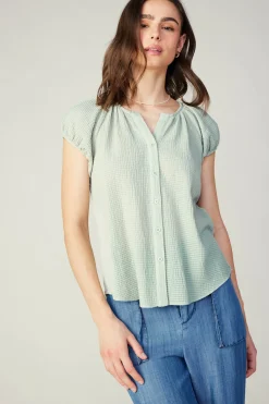 Current Air Buttoned Cotton Blouse LIGHTSAGE Sale