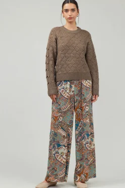 Current Air Cable Knit Sweater COCOA Clearance