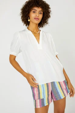 Current Air Camelia Ruffled Blouse OFFWHITE Online