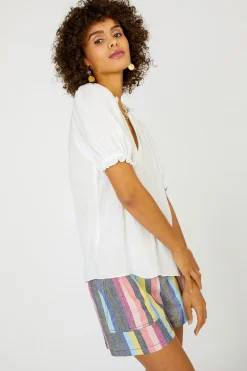 Current Air Camelia Ruffled Blouse OFFWHITE Online