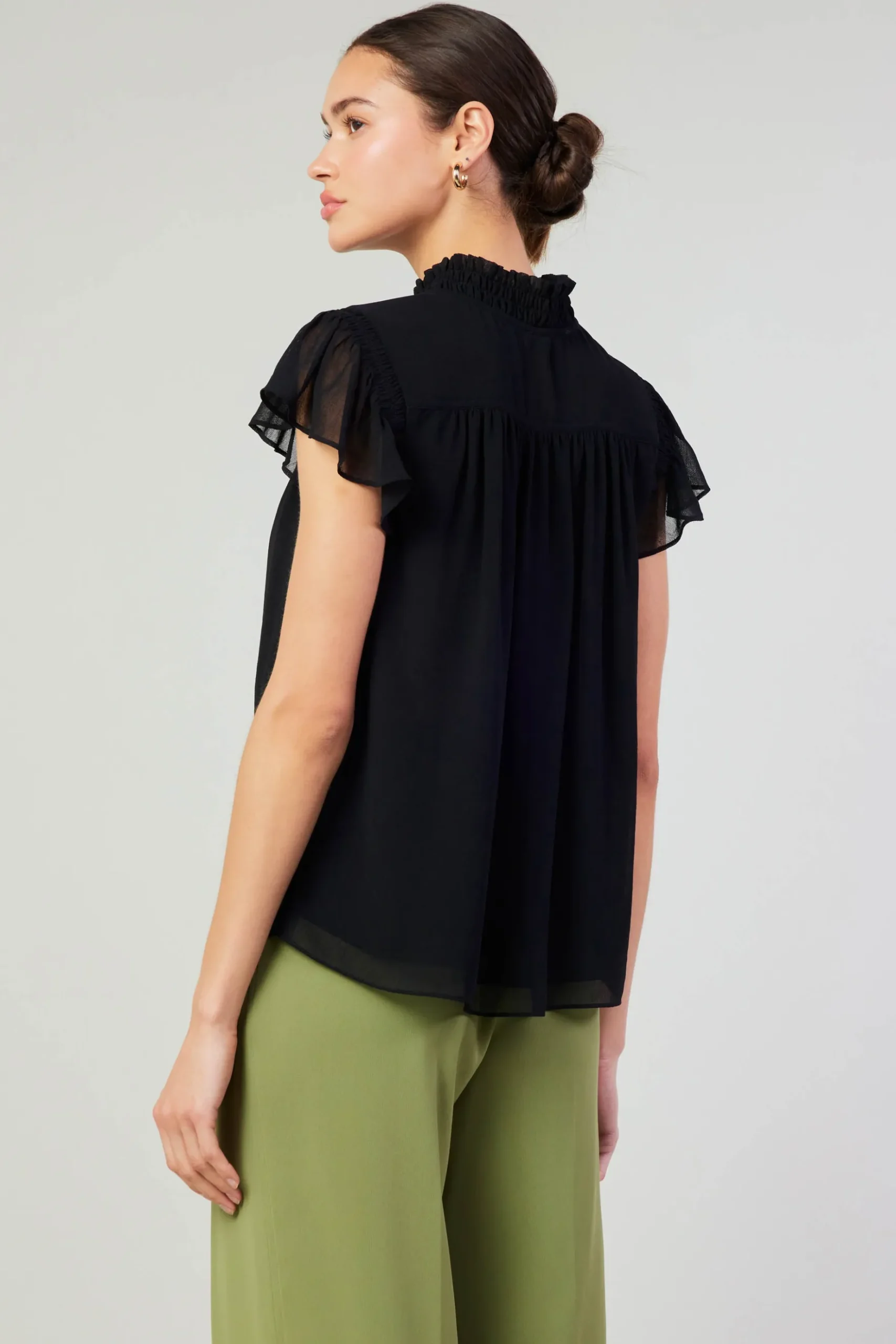 Current Air Cap Sleeve Blouse BLACK Best